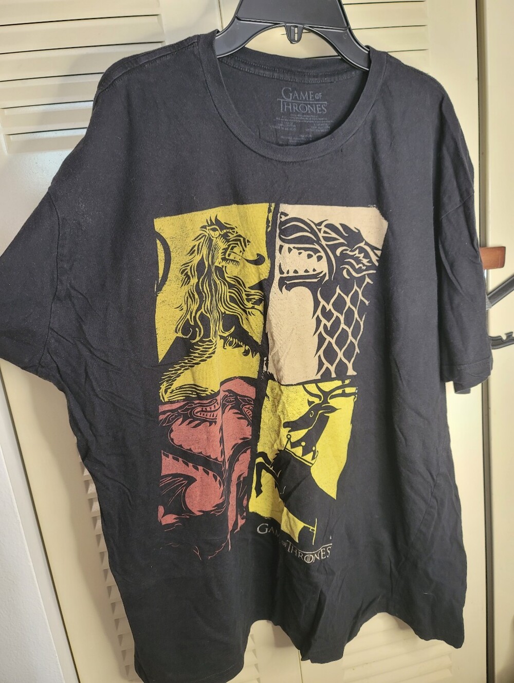 Game of Thrones Logo Official HBO Graphic Print T Shirt Black Size XL